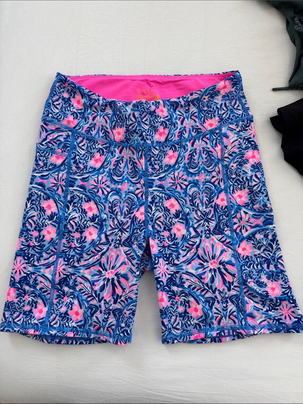 Lilly Pulitzer Blue & Pink Floral Print Bike Shorts